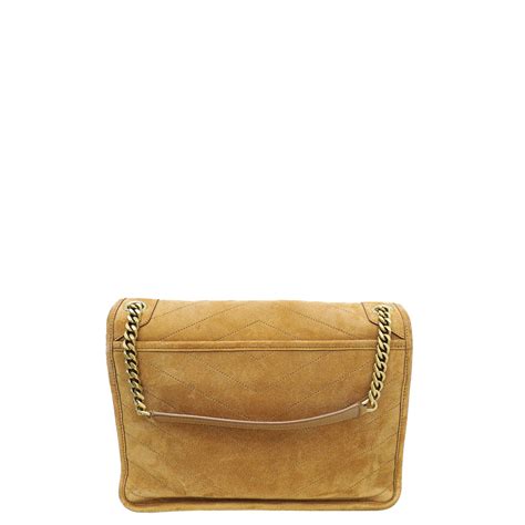 ysl pompom kate camel suede